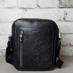ALDO Black Crossbody Bag Textured Mini Messenger 9x7 Zip Pocket